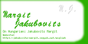 margit jakubovits business card